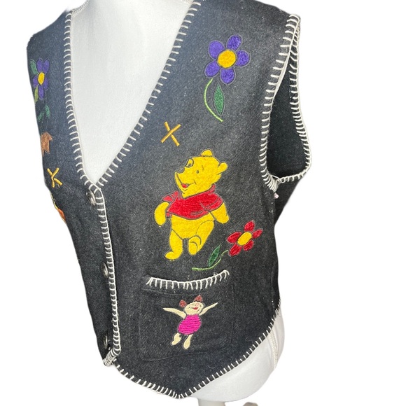 Vintage Disney by JouJou Gray Vest with Mickey Mouse Patch - Picture 2 of 5